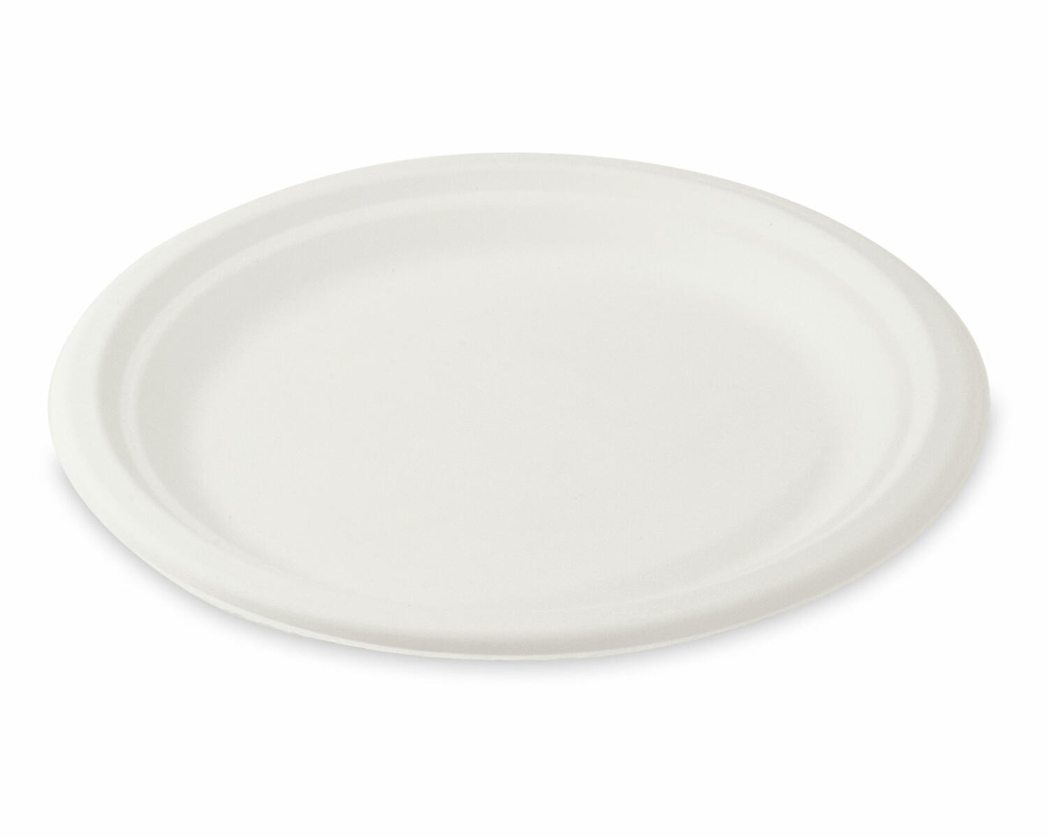 Bio Grillteller Fleischteller rund aus Zuckerrohr Bagasse  22 cm, 10 Stk.