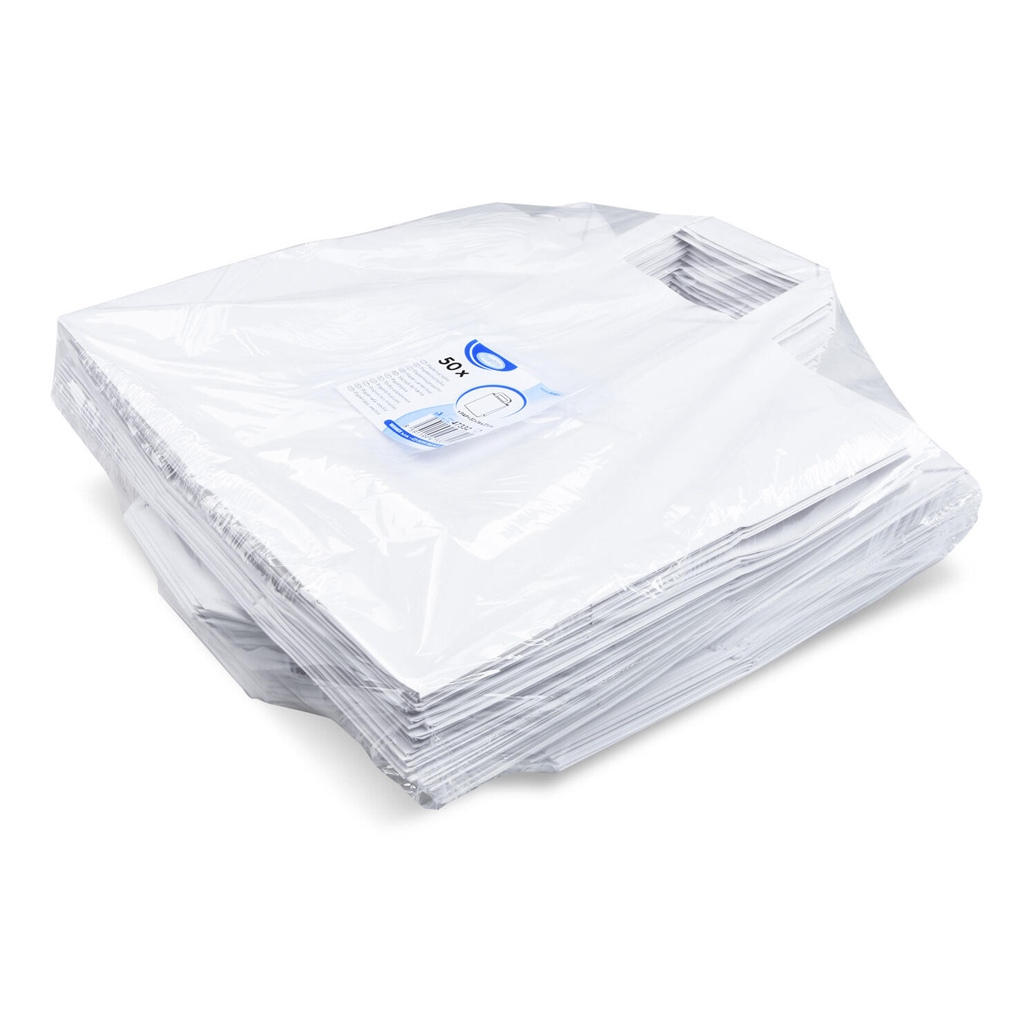 GASTRO Papiertragetaschen 27 x 32 x 16 cm mit EAN-Code weiss,  50 Stk.