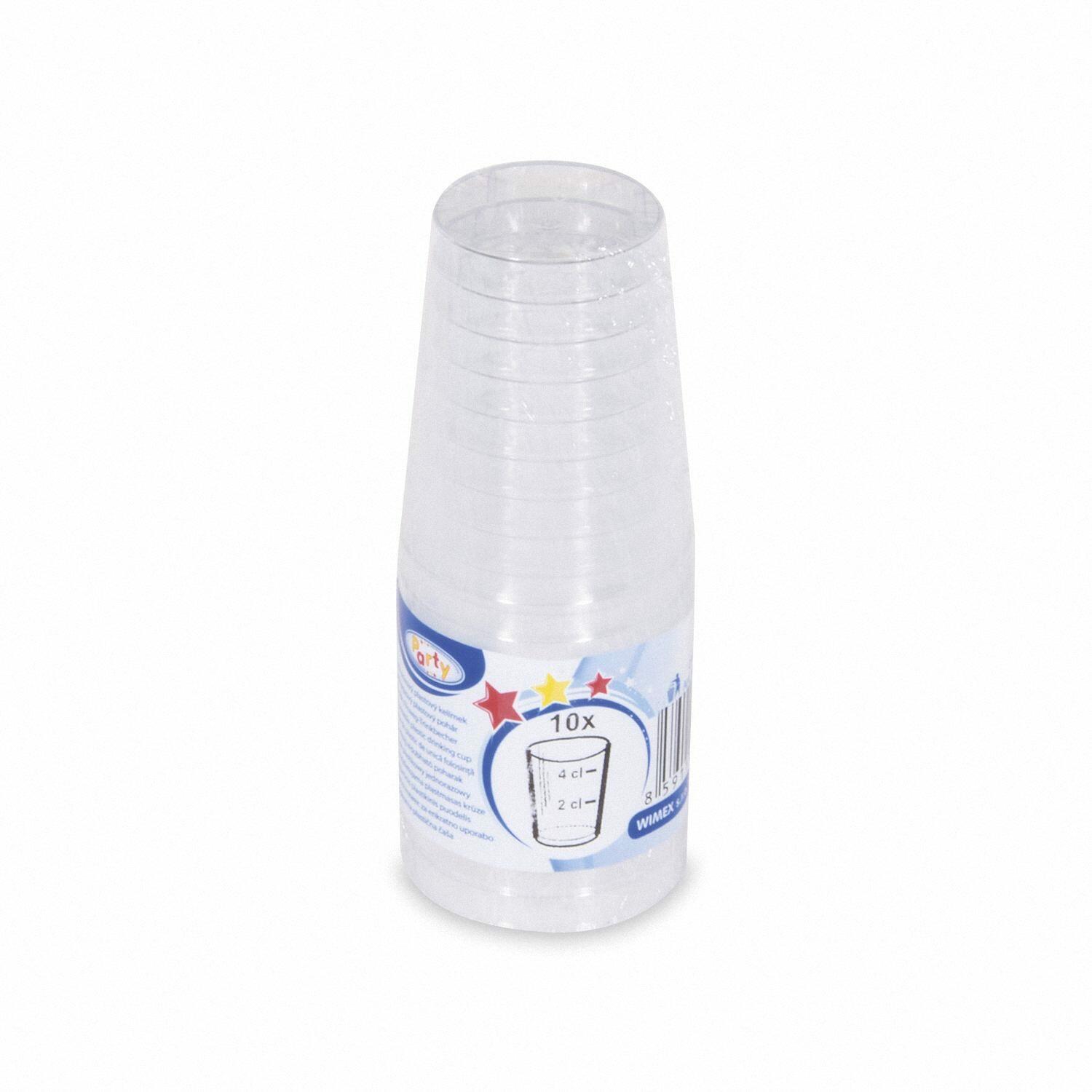 Schnapsbecher glasklar Shotgl�ser Stamperl mit Eichstrich PS 2cl / 4cl, 10 Stk.