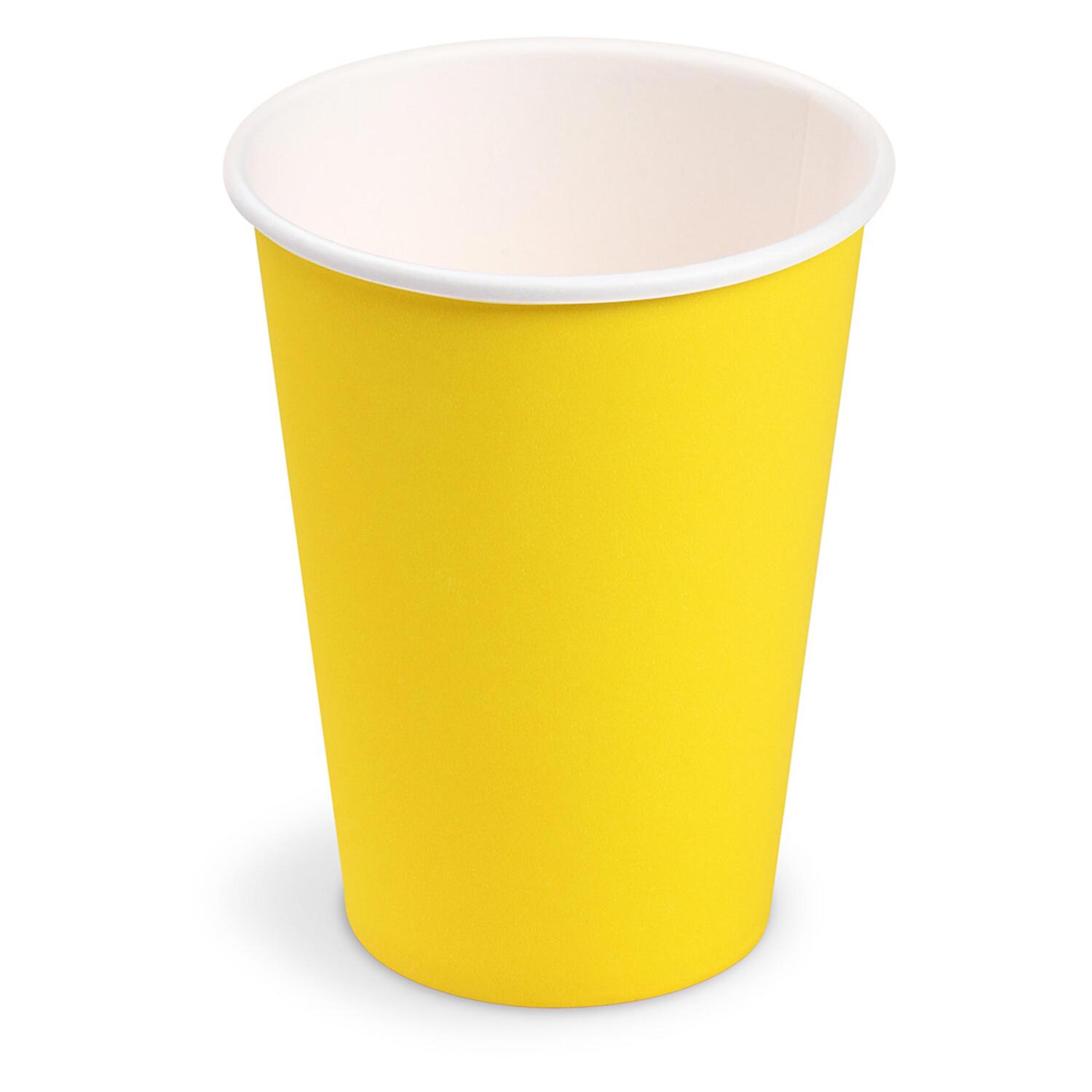 Getr�nkebecher Party/Pappbecher gelb 240ml, � 74mm, 10 Stk.