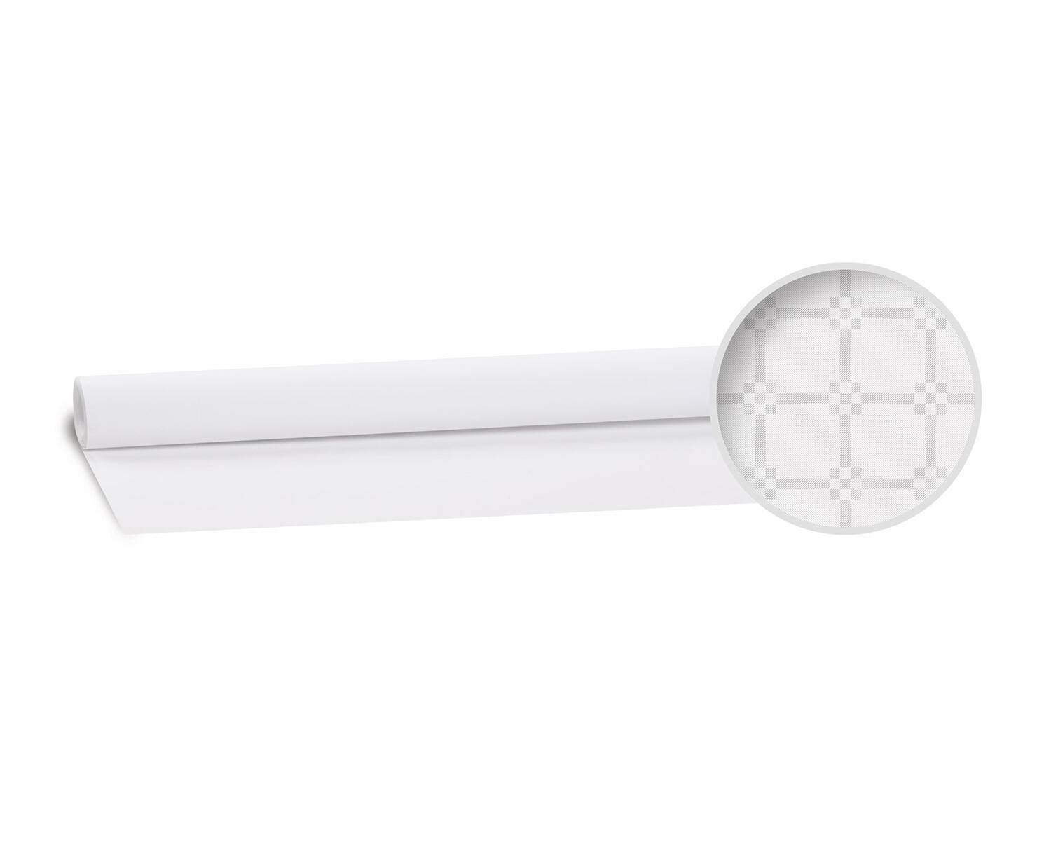 Papiertischdecke mit gepr�gtem Muster gerollt 1,2x8m, wei�