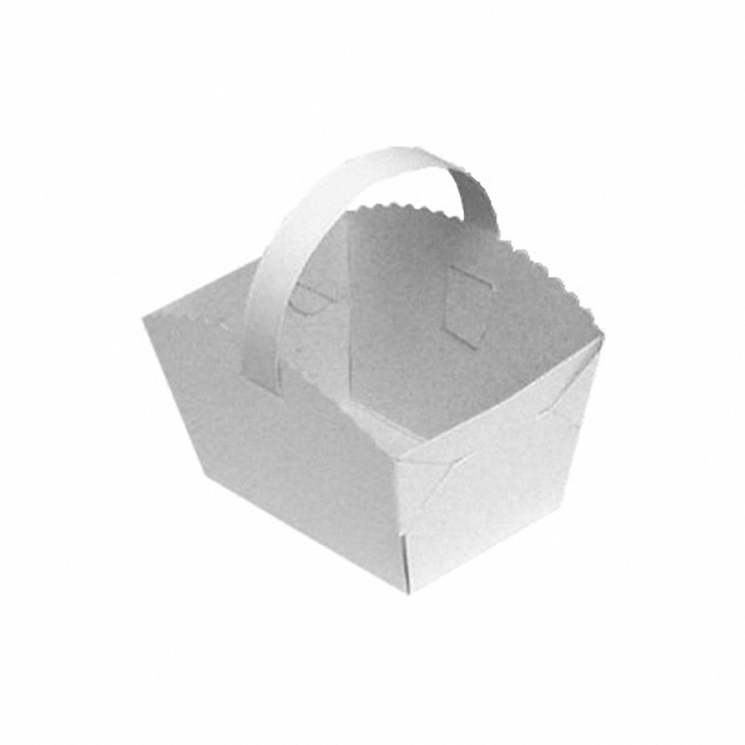 Geb�ckk�rbchen Tragebox mit Henkel f�r Br�tchen 10x8x6cm, wei�, 50 Stk.