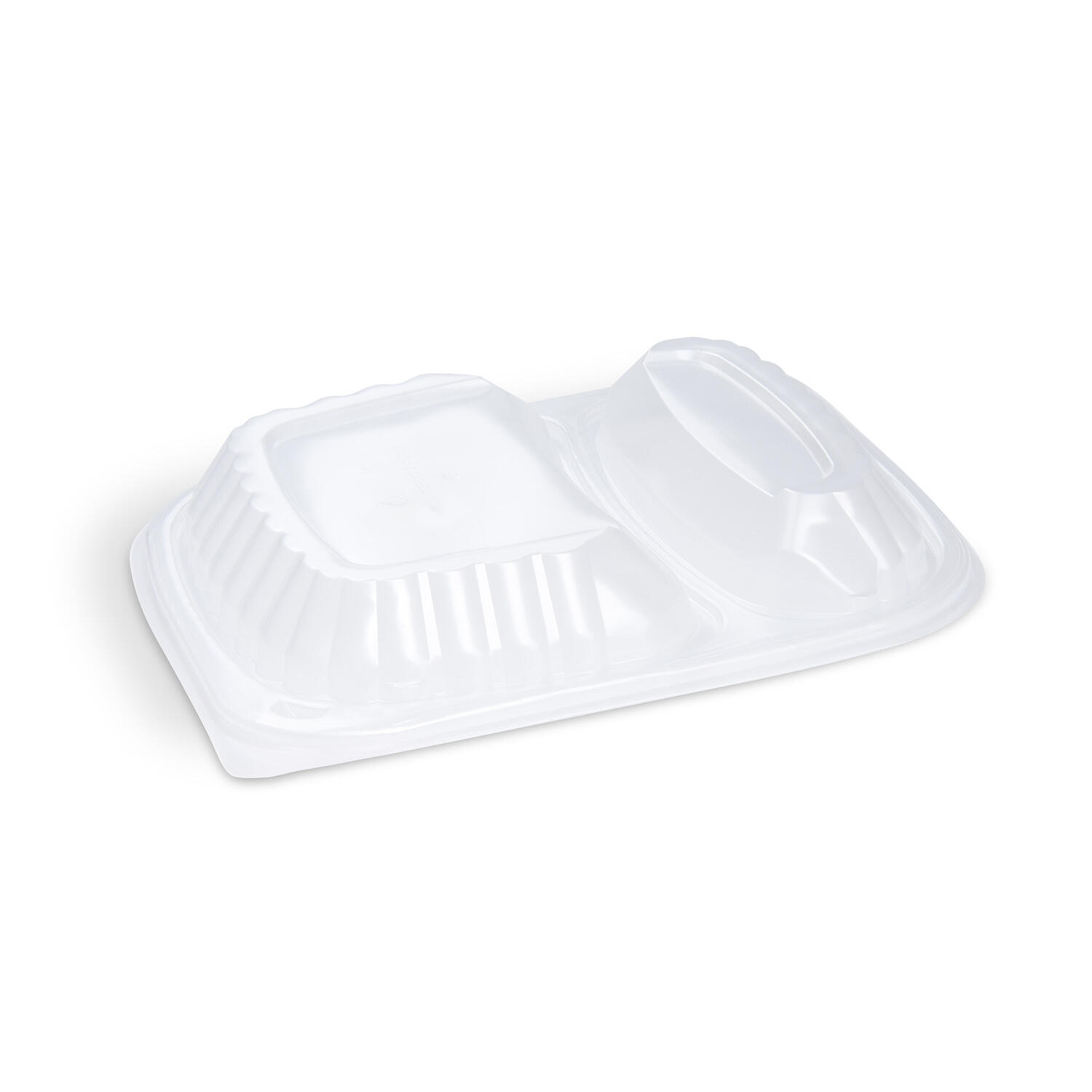Deckel f�r Mehrweg Men�schalen 2-geteilt 240 x 210 x 30 mm, 100 Stk.