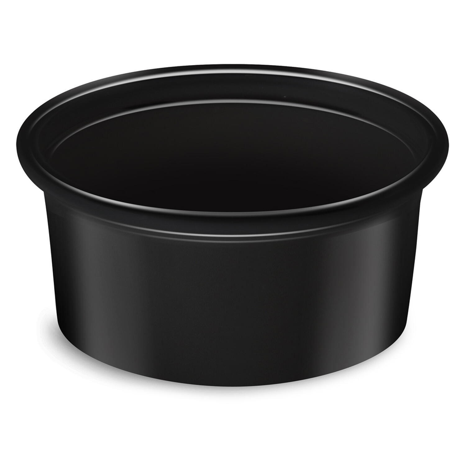 Dressingbecher Feinkostbecher schwarz PP 80 ml  � 70 mm, 50 Stk.