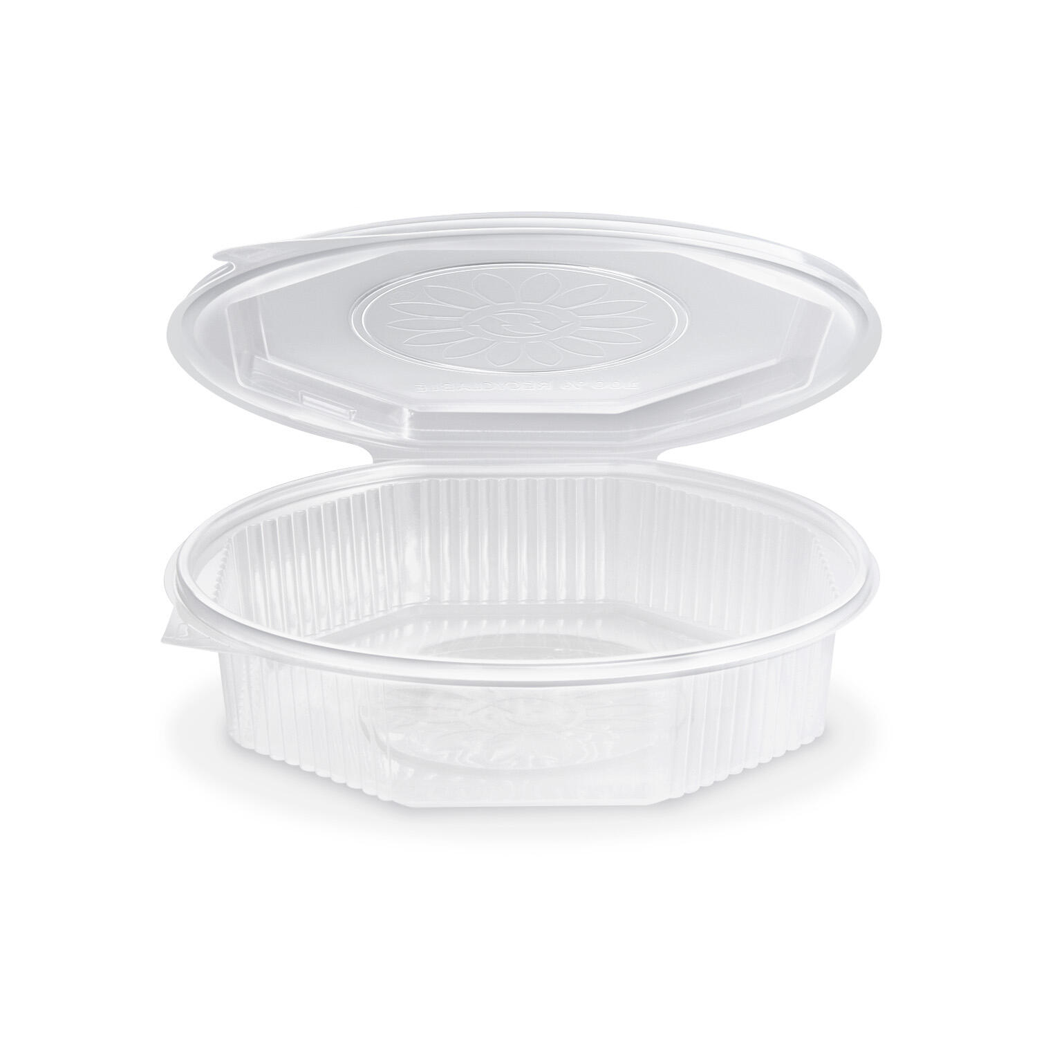 Men�schalen achteckig Achteckbecher klar mit Deckel ungeteilt, PP, 25 Stk.