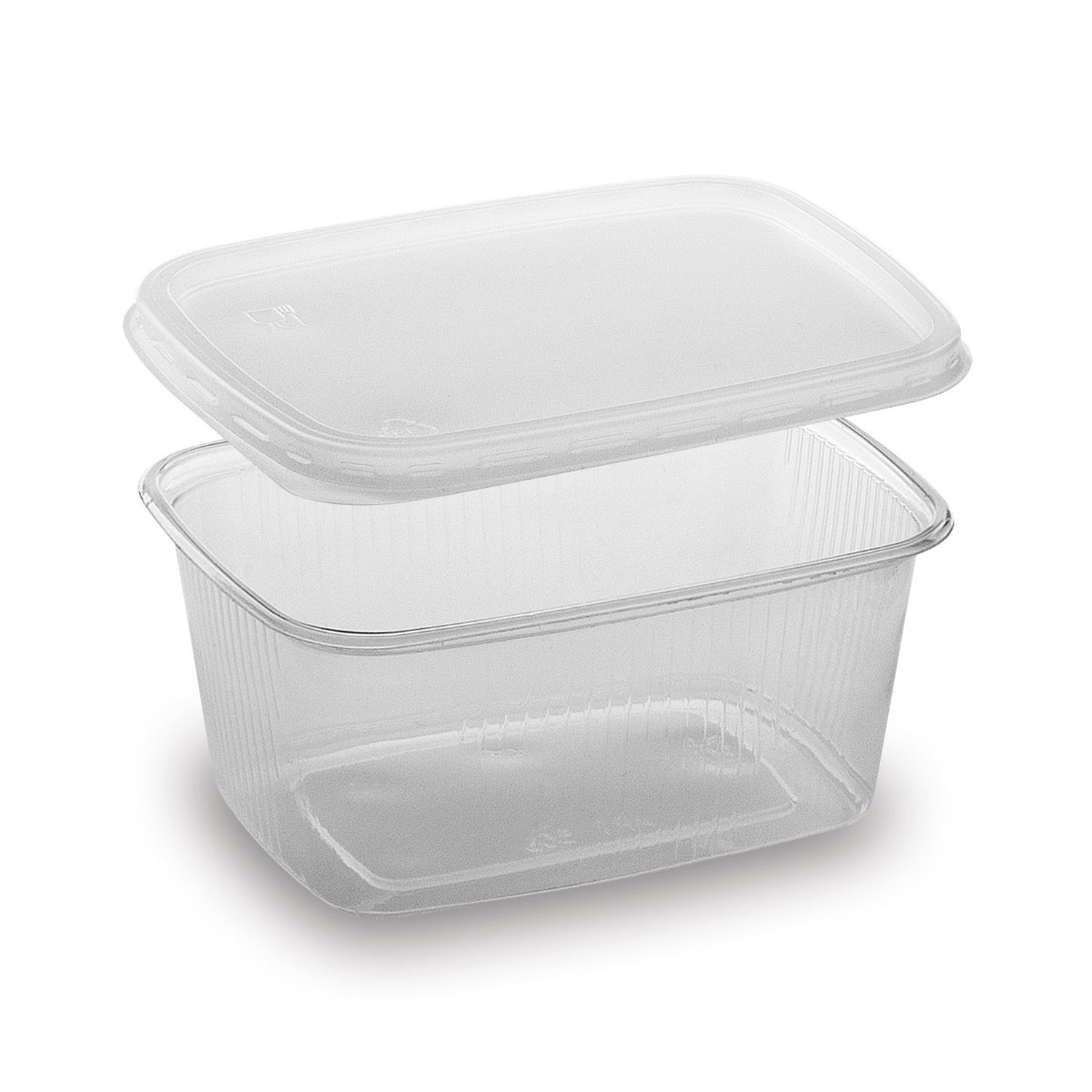 Rechteckbecher klar 250 ml mit Deckel PP tiefk�hl- microwellengeeignet, 250 Stk.