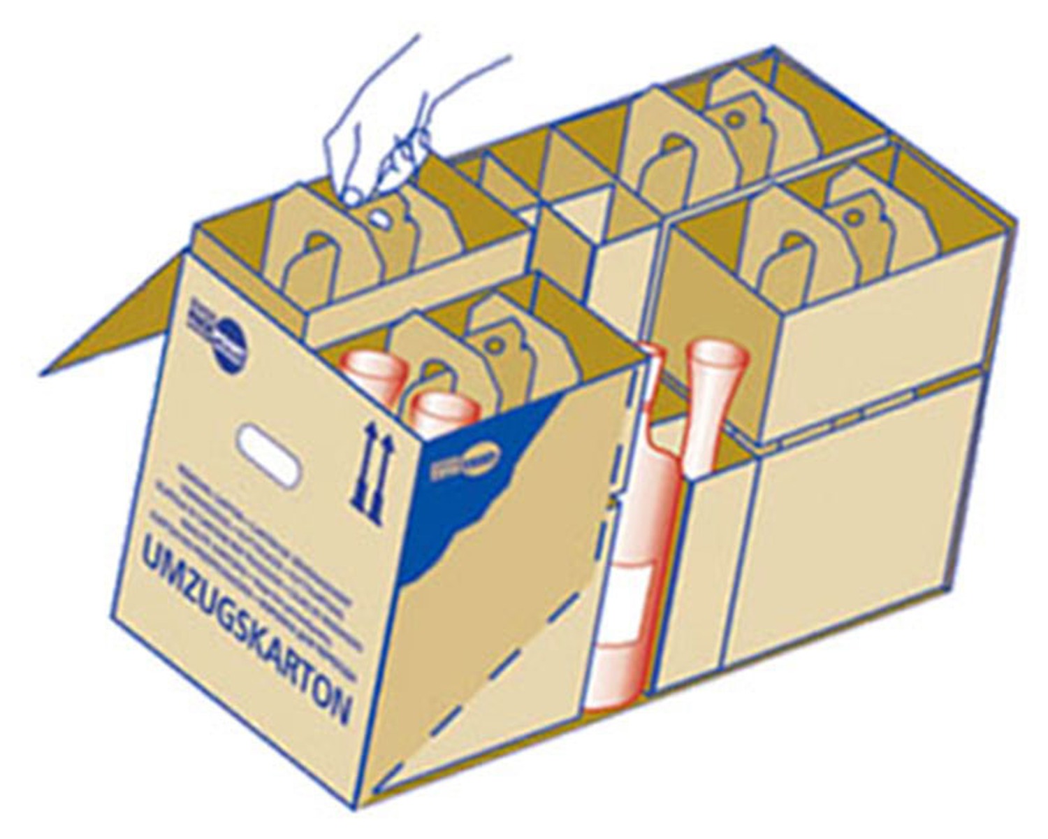 Profi-Transport- und Umzugsset f�r 64 Gl�ser, 14 tlg.