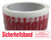 Packband Klebeband 50mmx66m low noise wei�-transparent mit Aufdruck SICHERHEITSBAND