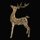 Rentier aus Metall/PET gold, mit LED, warmwei, 100cm