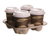 Getr�nkehalter Tragetablett Becherhalter 4 Becher Coffee to Go 21x21cm,  90 Stk.