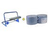Wandhalter f�r Putztuchrollen inkl. 2 x 22cm breite 1000 Blatt Rollen