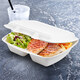 Bio Men�boxen Lunch-Boxen 2-geteilt aus Zuckerrohr Bagasse 1000ml 241x202x70mm, 50 Stk.