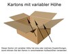 Faltkarton  305x215x(165)-220mm mit variabler Hhe 1-wellig Dickwelle braun Din A4